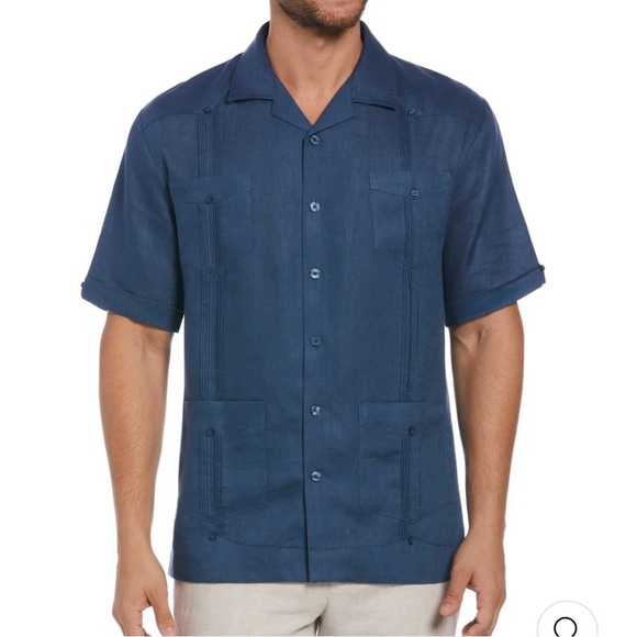 Cubavera Blue Linen Shirt - Picture 1 of 7